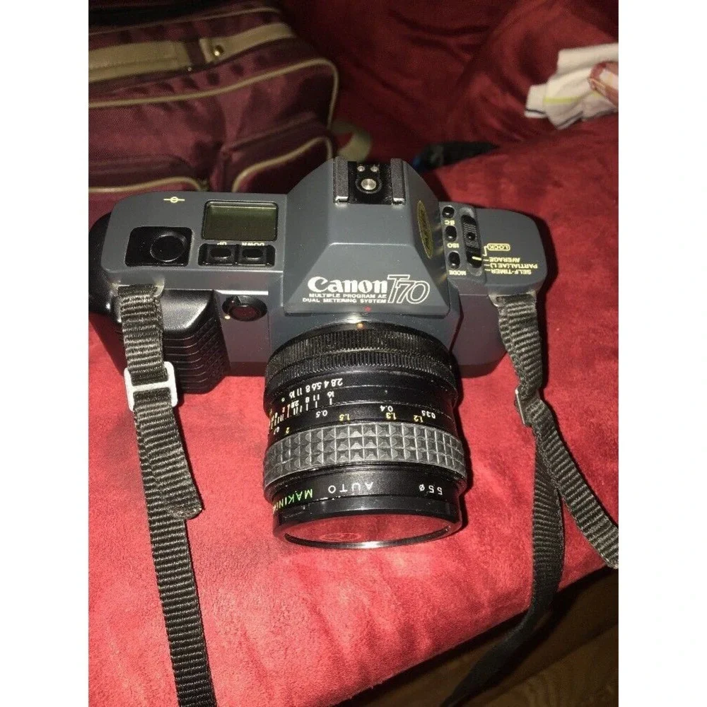 CANON T70 BLACK, With Makinon 28mm Lens‎